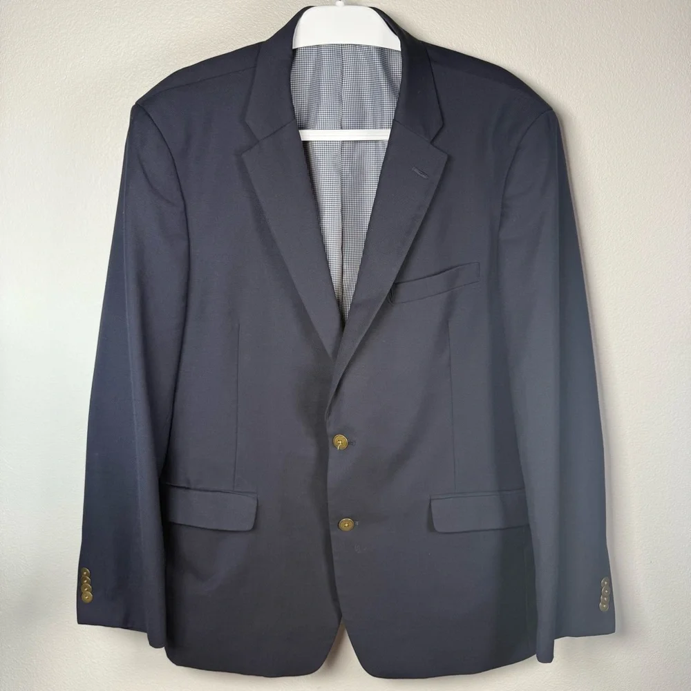 Tommy Hilfiger Men's Navy Blue Wool Blend Sport‎ Coat Jacket Size 44 R